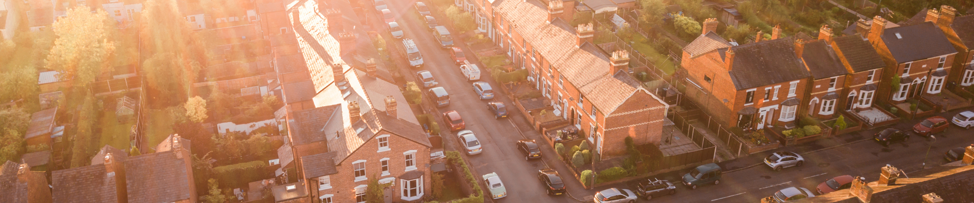 A bird's eye view of homes.