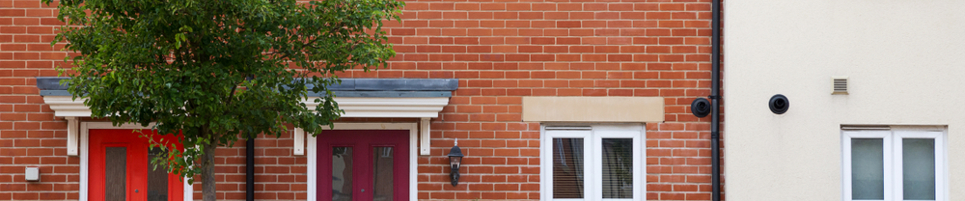 A row of semi-detached houses.