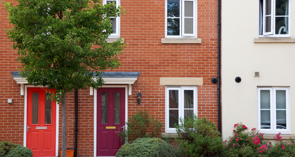 A row of semi-detached houses.