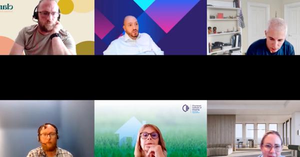 Speakers and participants at the Housing Delivery in Ireland webinar, including CIH Ireland’s Caroline Moloney 