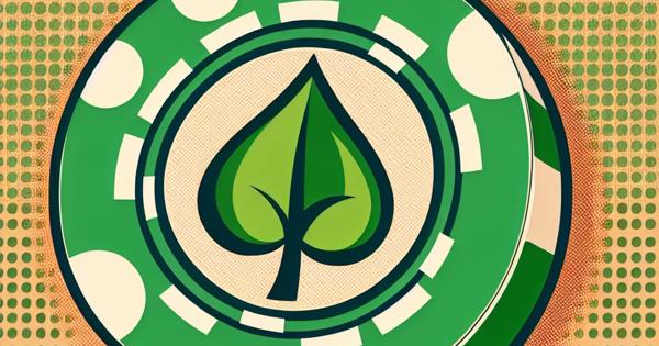 Poker Chip Green Golden