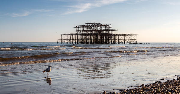 Brighton Pier Ruins Golden