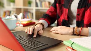 Person Studying Laptop Unlocked